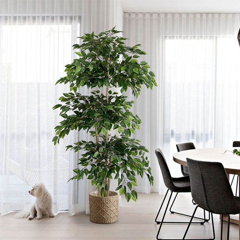 Ficus Lyrata Tree - Ficus人工大型熱帯植物、プラスチック製の偽の葉、緑、本物のタッチ、バンジーの木、家庭、庭、部屋、店の装飾、70インチ