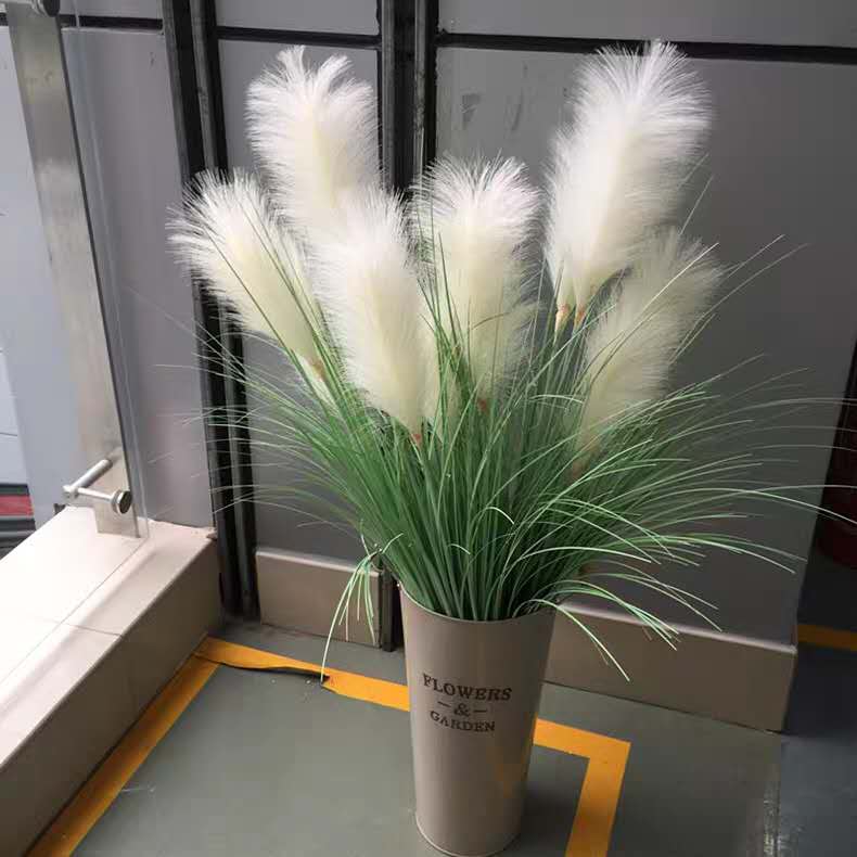 Dracaena Marginata - 90センチメートル5フォーク大型人工リード草植物プラスチック白結婚式の花diyの材料オフィス家の装飾アクセサリー