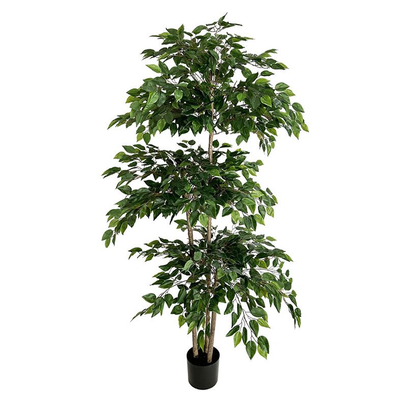 Ficus人工大型熱帯植物、プラスチック製の偽の葉、緑、本物 - Ficus Lyrata Tree のレビューと価格