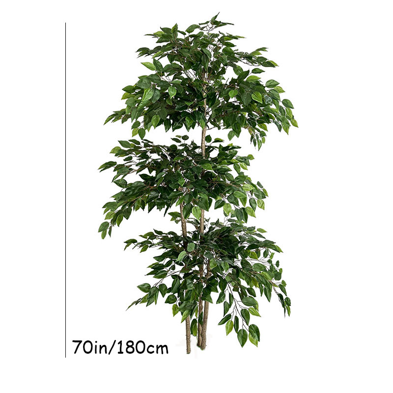 Ficus人工大型熱帯植物、プラスチック製の偽の葉、緑、本物 - Ficus Lyrata Tree のレビューと価格