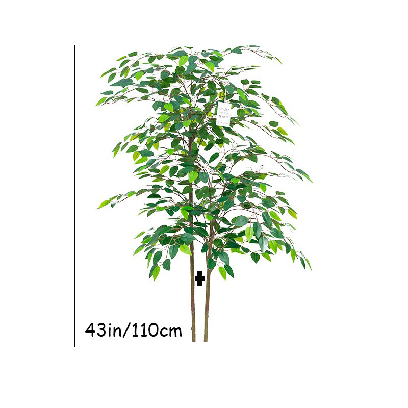 Ficus人工大型熱帯植物、プラスチック製の偽の葉、緑、本物 - Ficus Lyrata Tree のレビューと価格