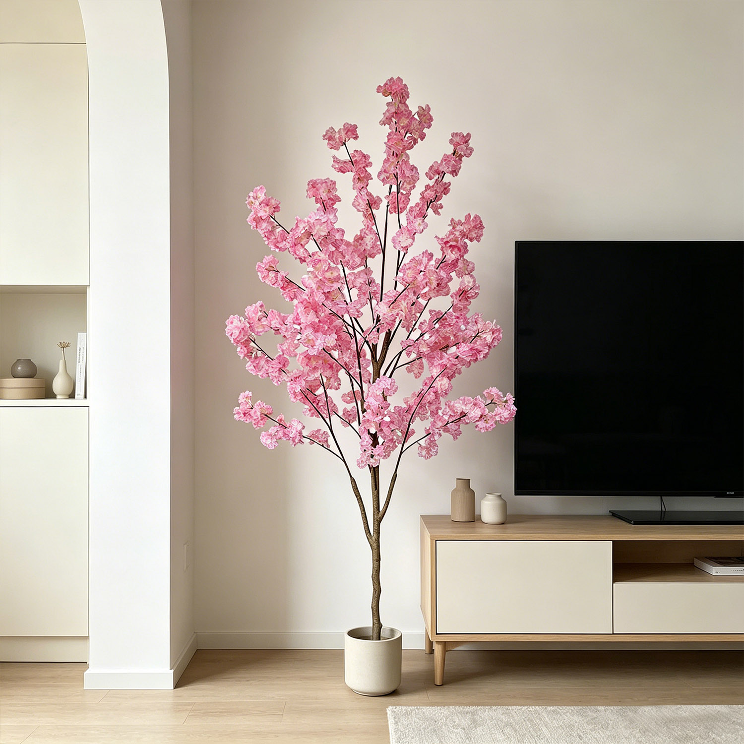 100～220cmの人工桜の木、リアルな偽物の桜の枝、屋内用 - Ficus Lyrata Tree のレビューと価格