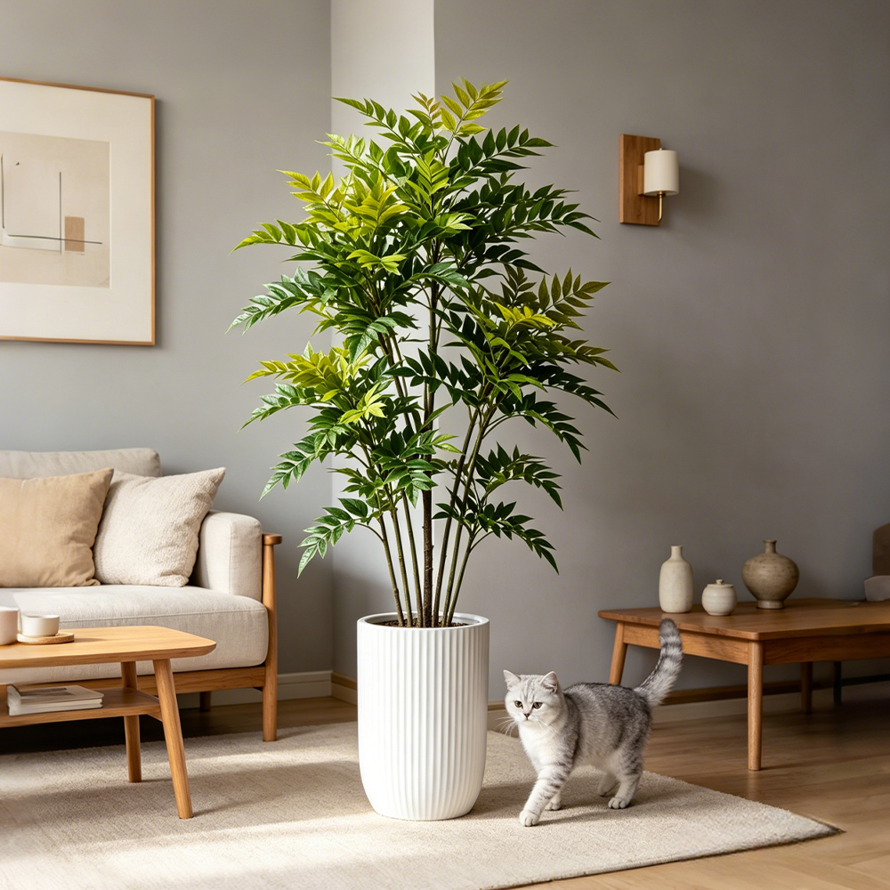 73-135cmの人工ナンディナ植物、大きな偽物の漆の木、人 - Dracaena Marginata のレビューと価格