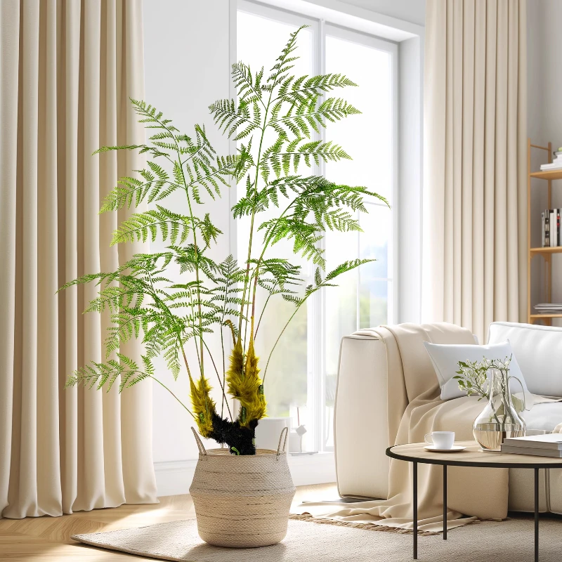 シミュレートされた金緑色の植物,バイオニック,偽のシダの木, - Dracaena Marginata のレビューと価格